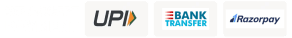We Accept Payment - UPI, Bank Transfer, Razorpay